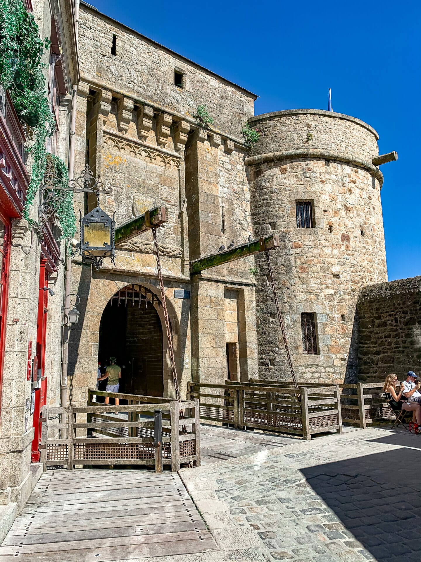 Drawbridge portal in the walls of Mont Saint Michel